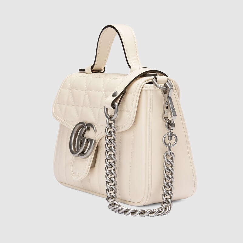 Gucci GG Marmont Mini Top Handle Bag Shoulder Bag 583571 White